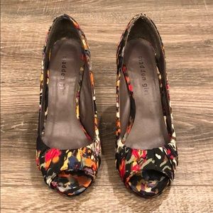 Madden Girl multi colored open toe pump